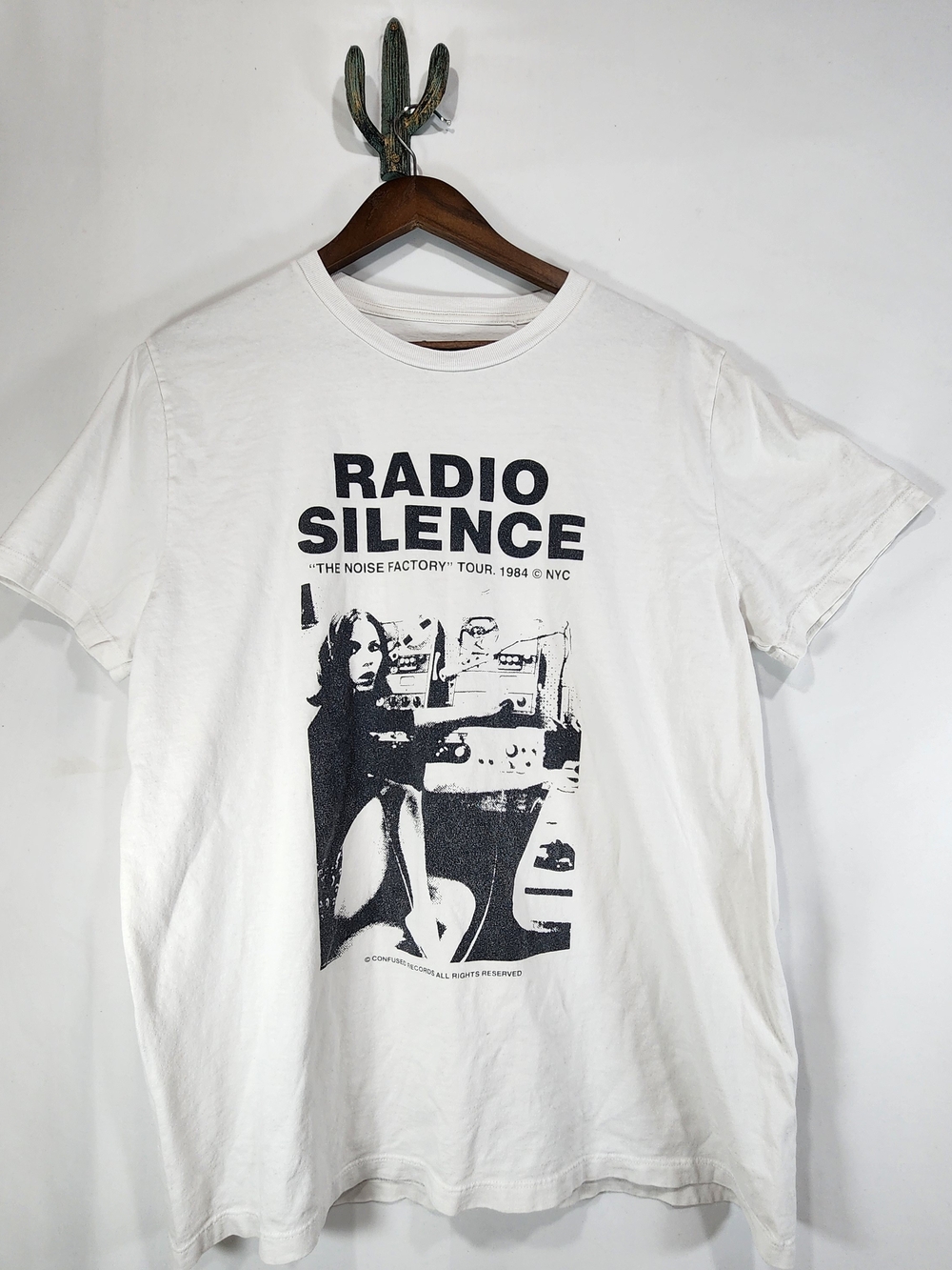 John Galt Radio Silence Noise Factory Tour 1984 NYC White T-Shirt Mens S